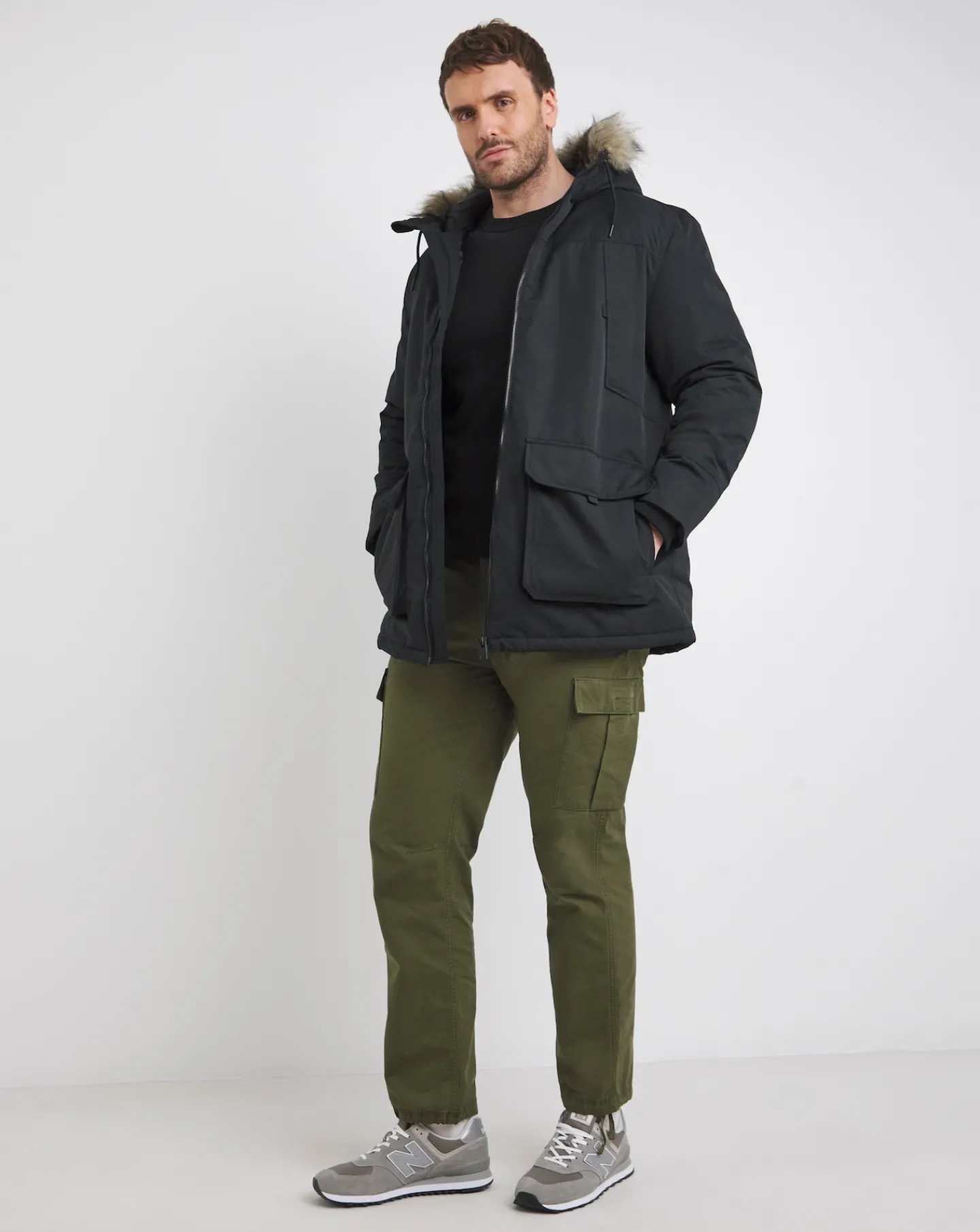 JACK & JONES Jack & Jones Construct Faux Fur Parka
