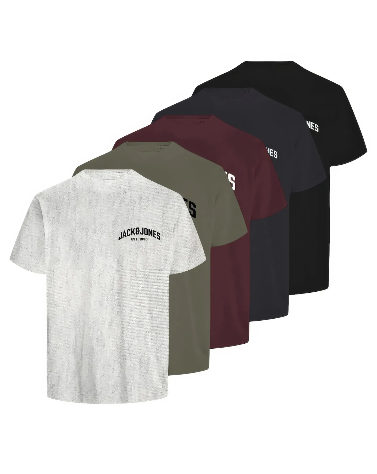 JACK & JONES Jack & Jones Josh 5 Pack Crew Neck T-Shirt