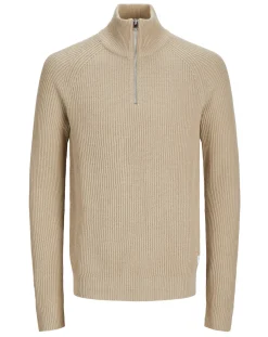 JACK & JONES Jack & Jones Pannel Knit Half Zip Jumper