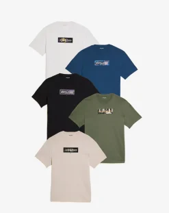 JACK & JONES Jack & Jones Print Crew Neck 5 Pack T-Shirts