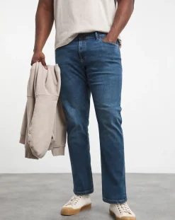 JACK & JONES Jack & Jones Slim Tapered Fit Glenn Jeans in Mid Wash