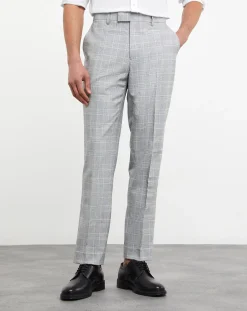 Elf|Jacamo Jasper Light Grey Check Suit Trouser