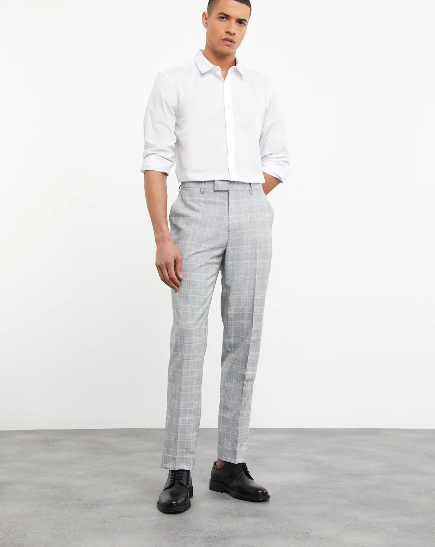Elf|Jacamo Jasper Light Grey Check Suit Trouser