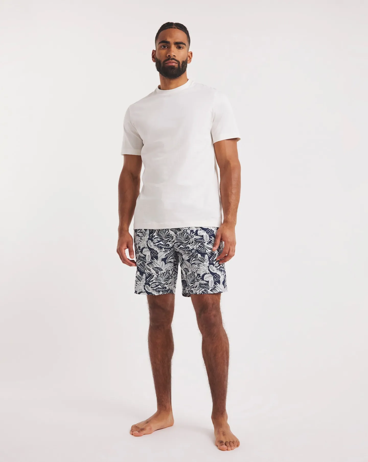 Jacamo Jersey Tee and Woven Shorts Leaf Pyjama Set