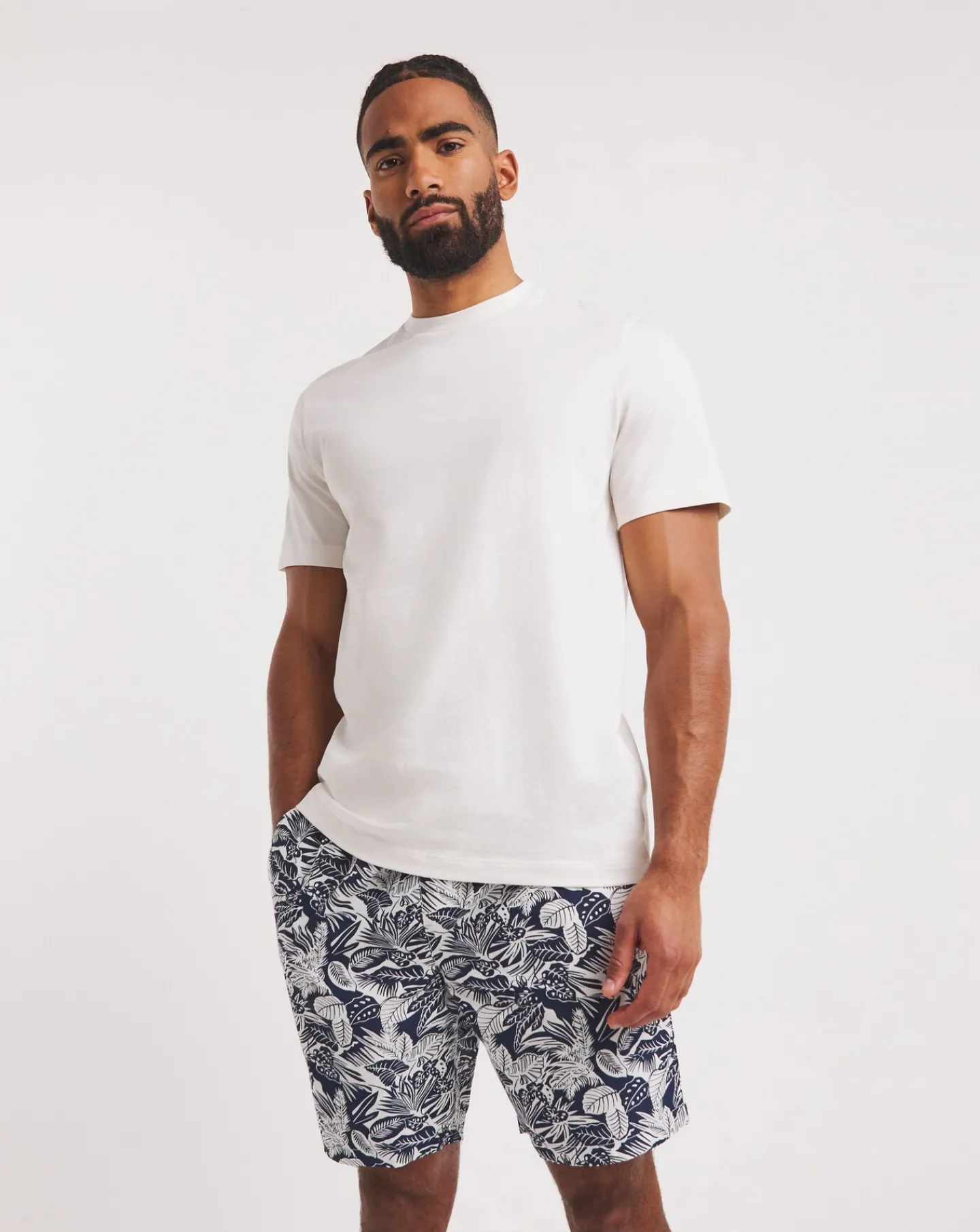 Jacamo Jersey Tee and Woven Shorts Leaf Pyjama Set
