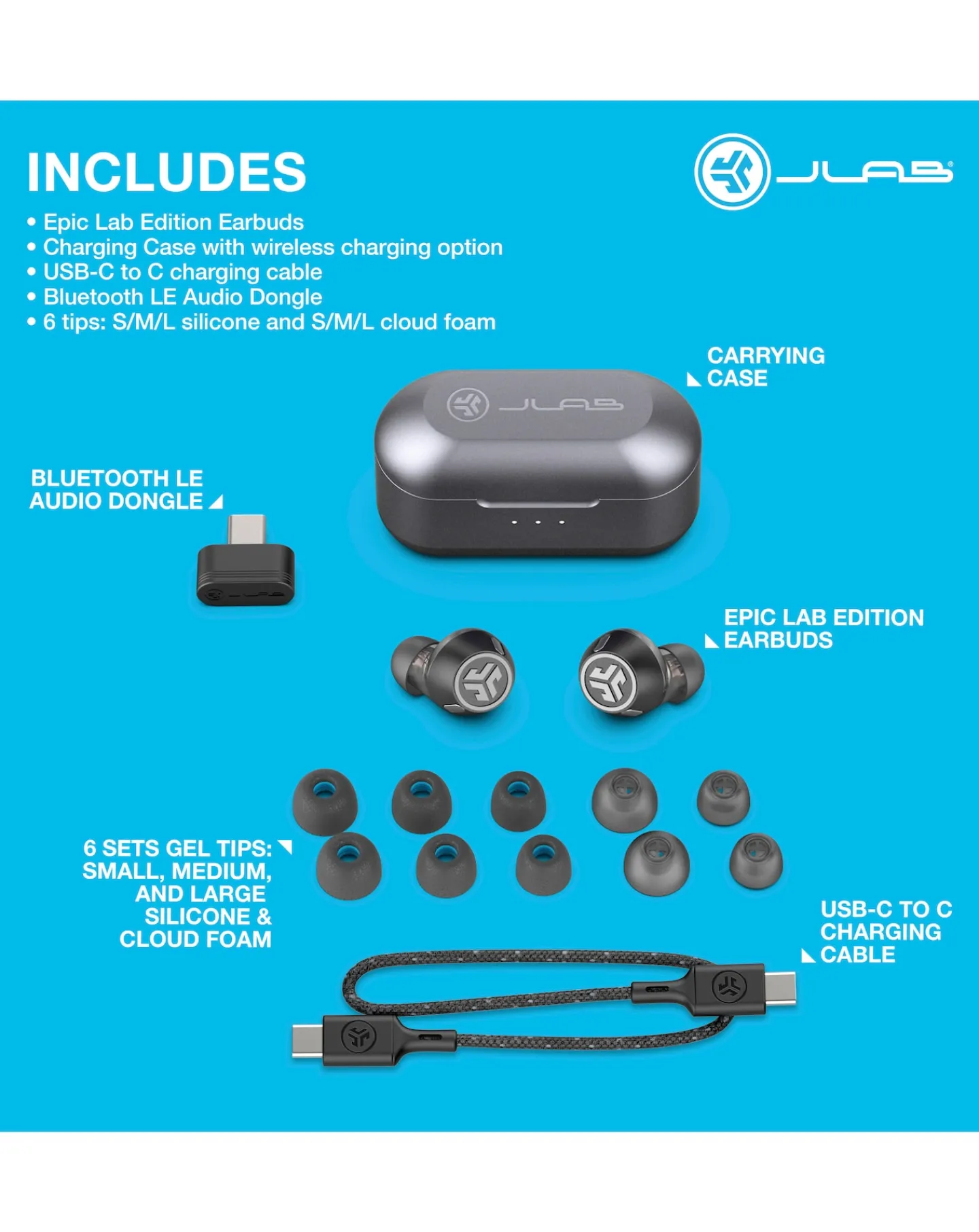 Jlab Epic Lab Edition True Wireless Earbuds -