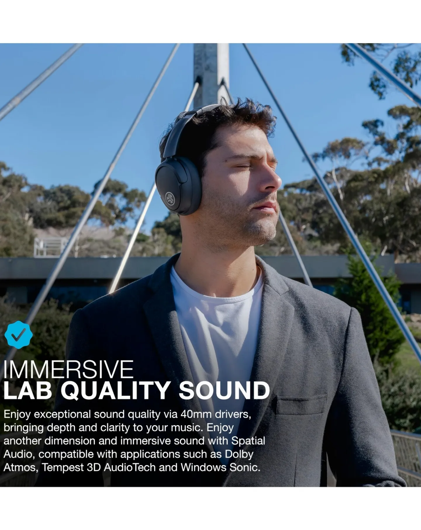 Jlab JBuds Lux Active Noise Cancelling Over-Ear Headphones - Graphite