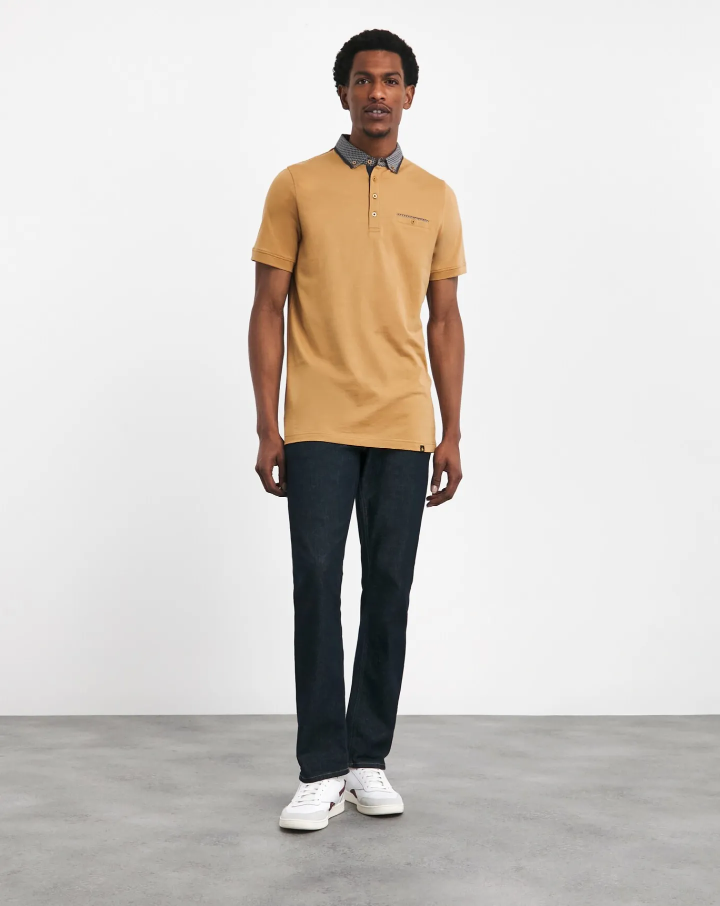 Joe Browns Printed Collar Polo Shirt Long Length