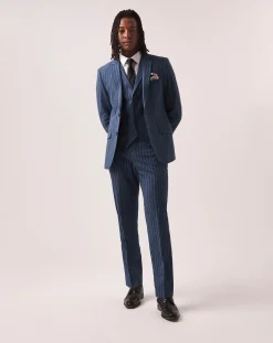Joe Browns Striped Cotton Linen Suit Trousers