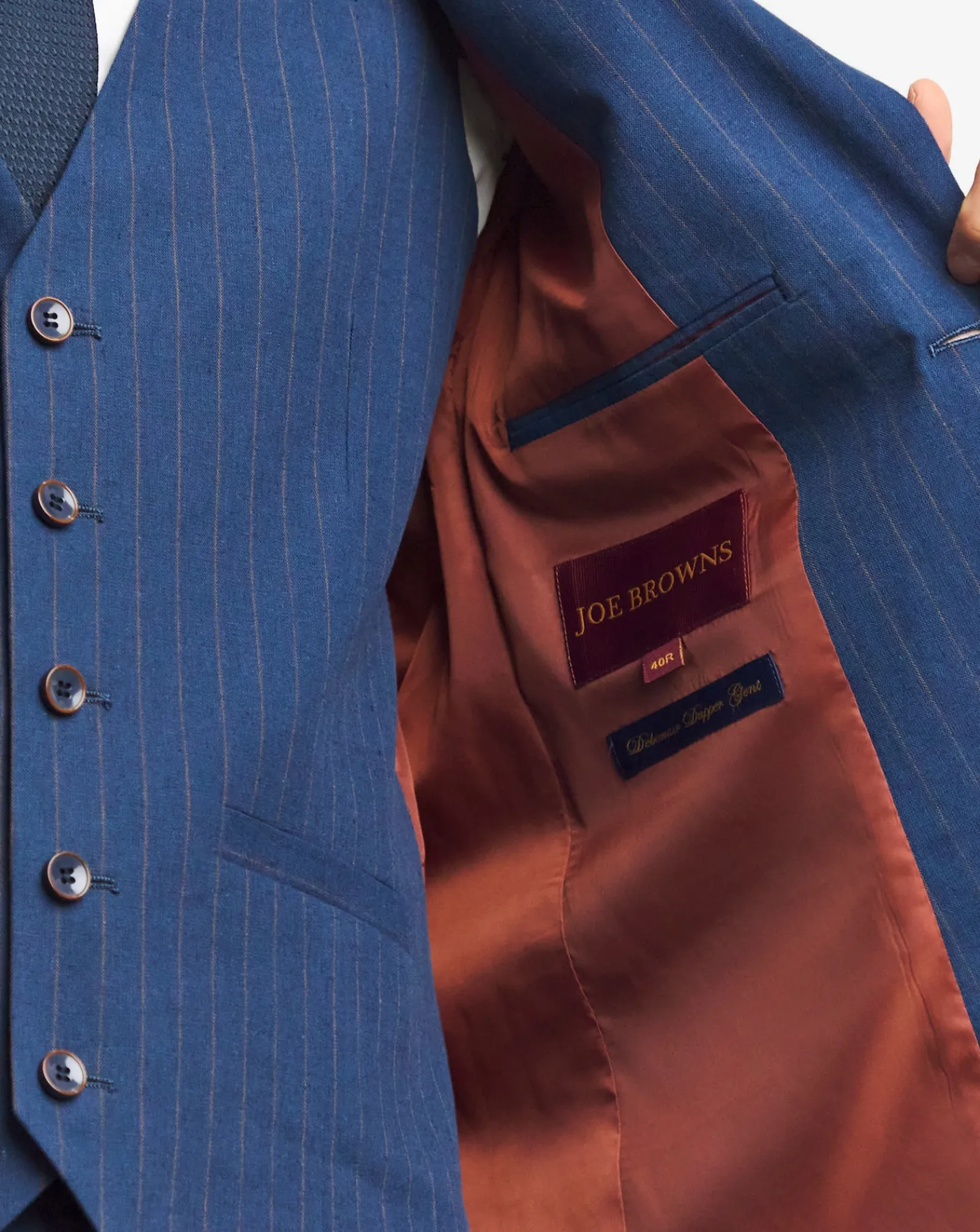 Joe Browns Striped Cotton Linen Suit Blazer