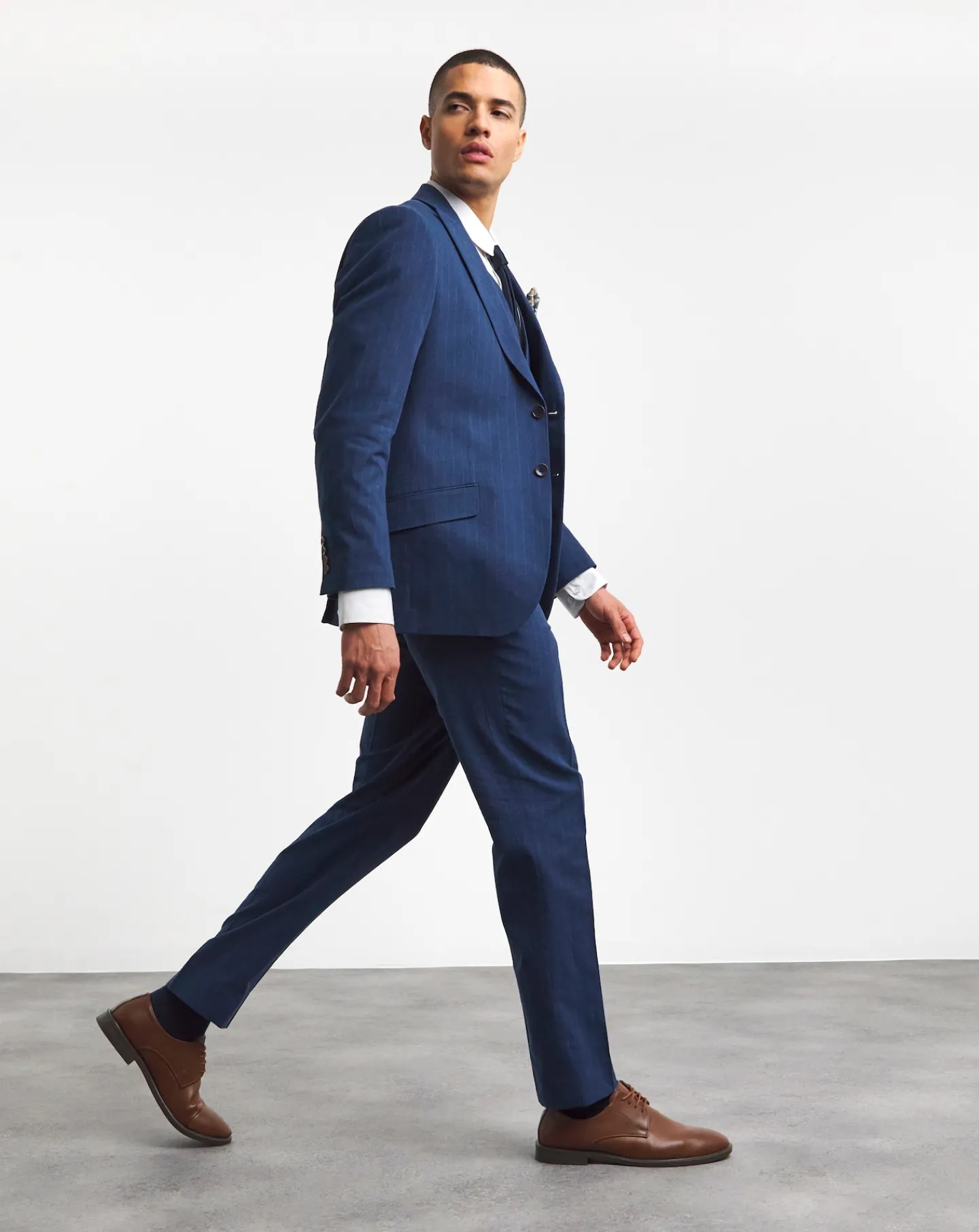 Joe Browns Striped Cotton Linen Suit Blazer
