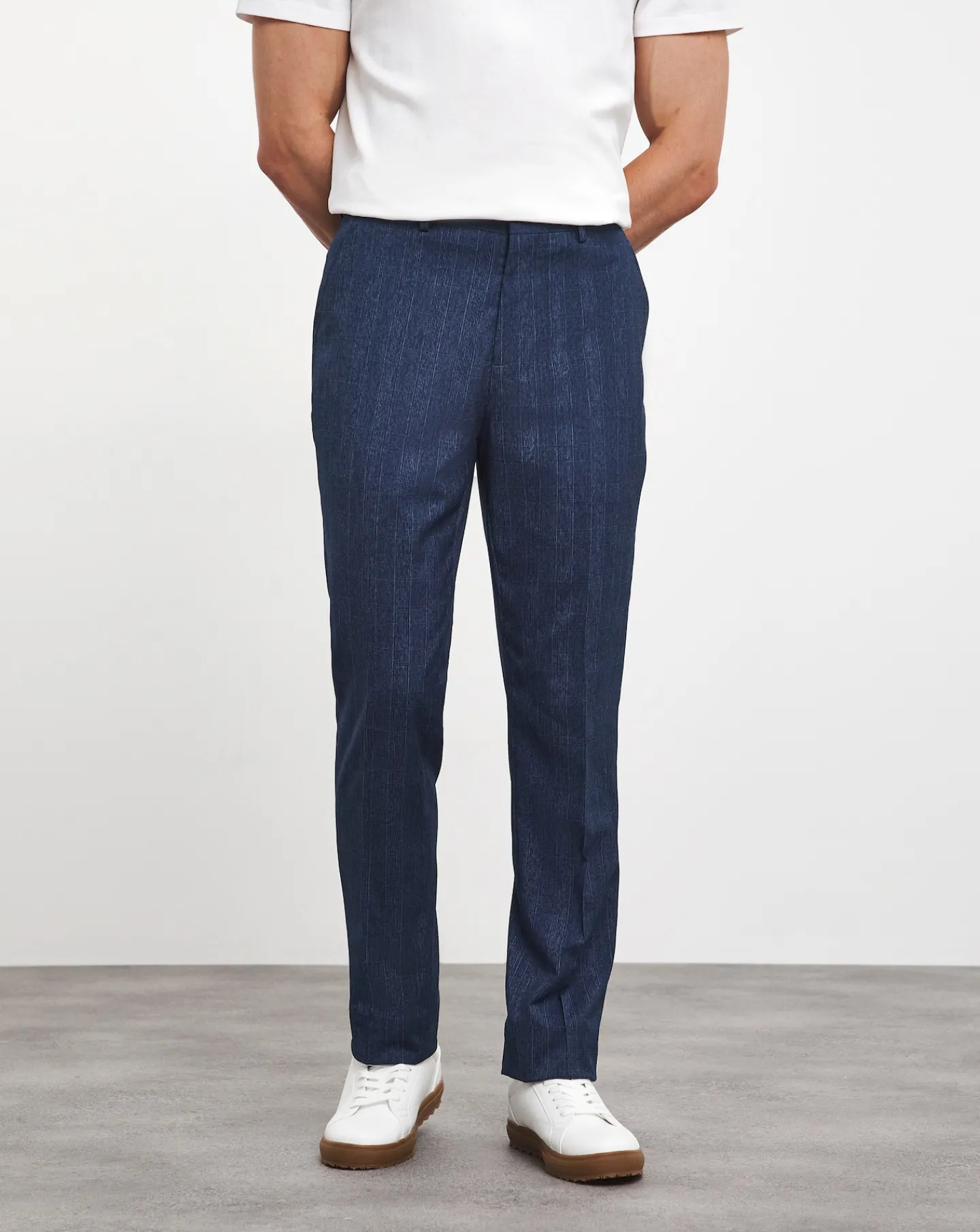Elf|Jacamo Jonny Navy Check Suit Trouser