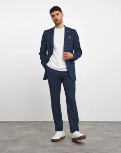 Elf|Jacamo Jonny Navy Check Suit Trouser