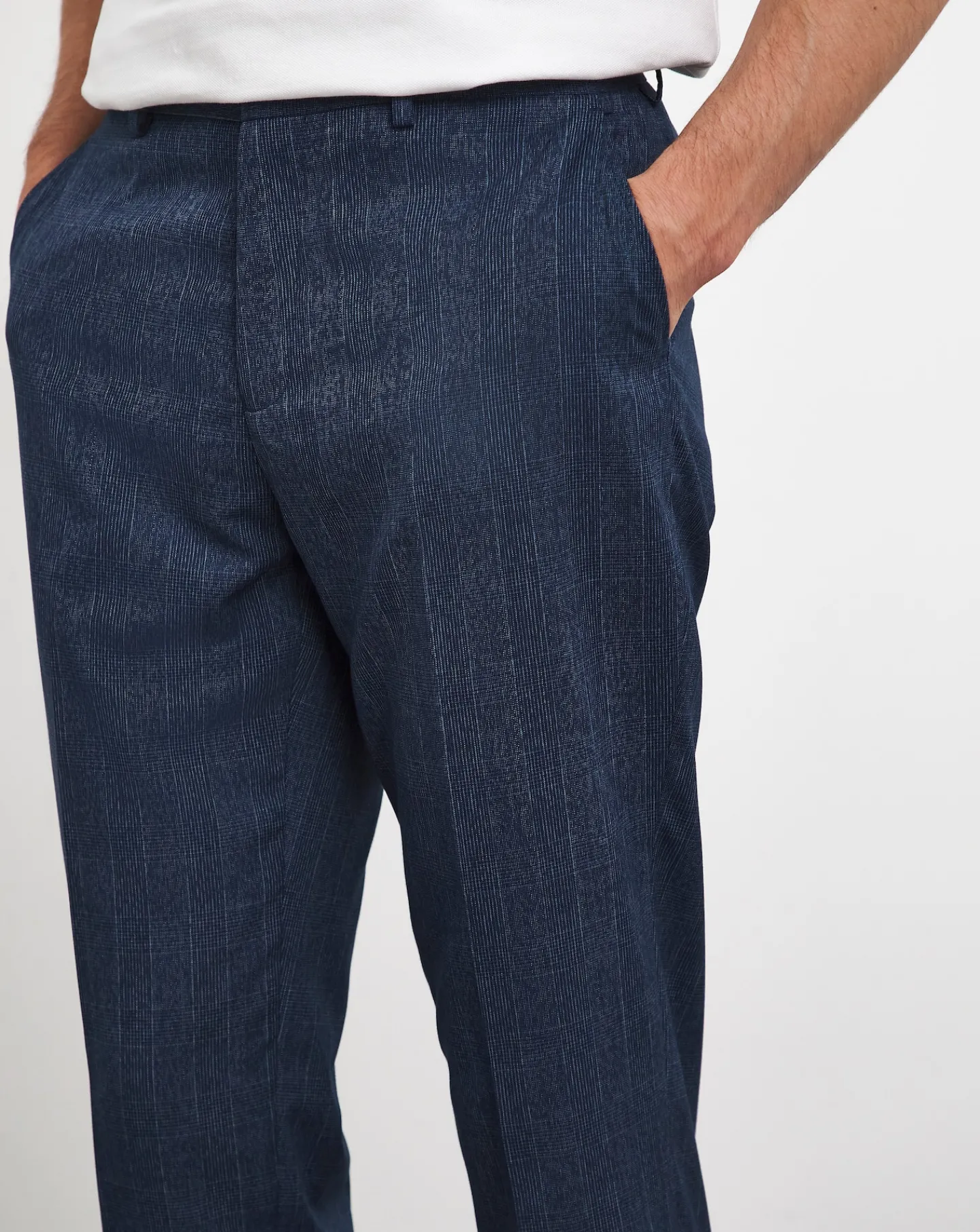 Elf|Jacamo Jonny Navy Check Suit Trouser