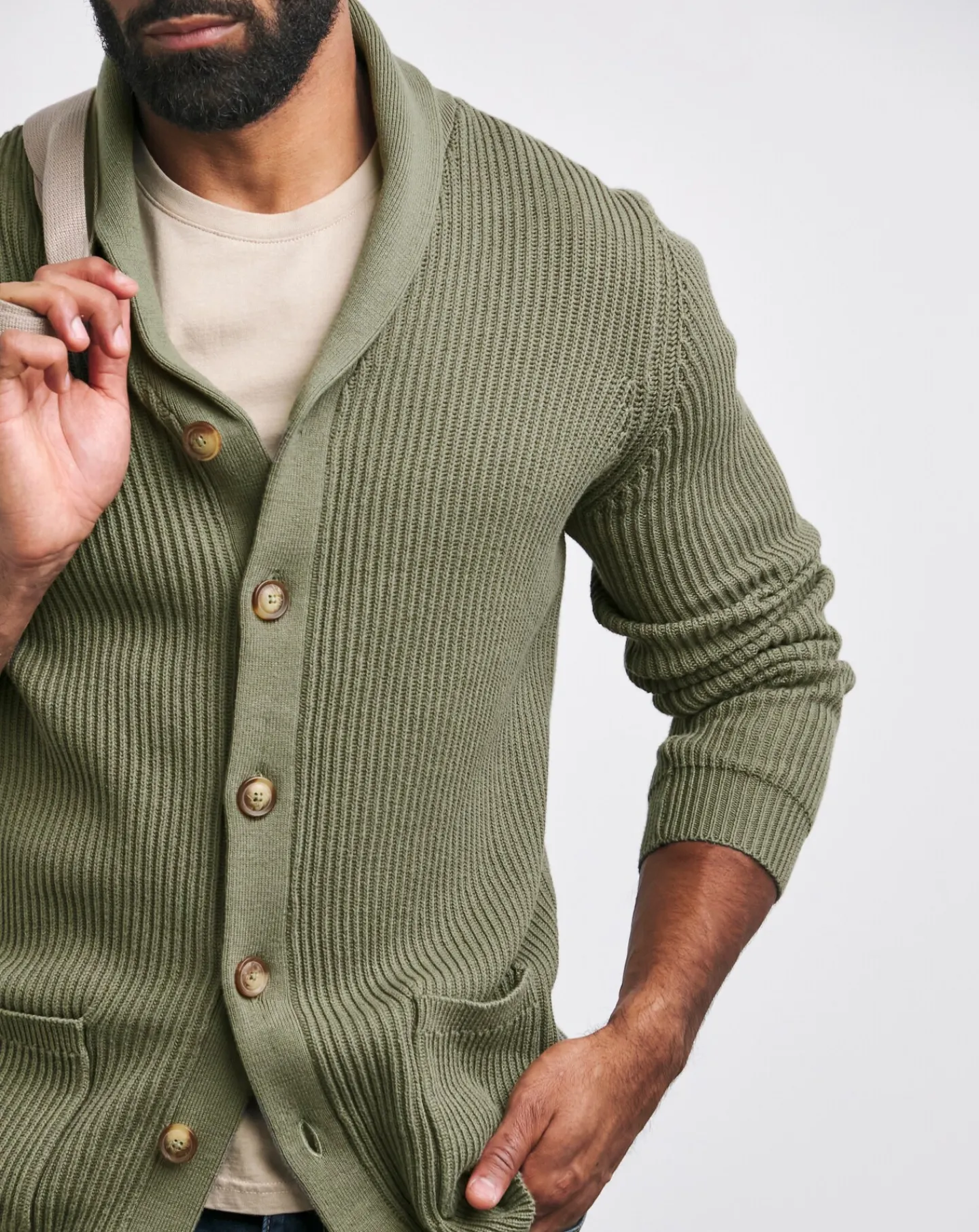 Jacamo Fisherman Shawl Neck Cardigan