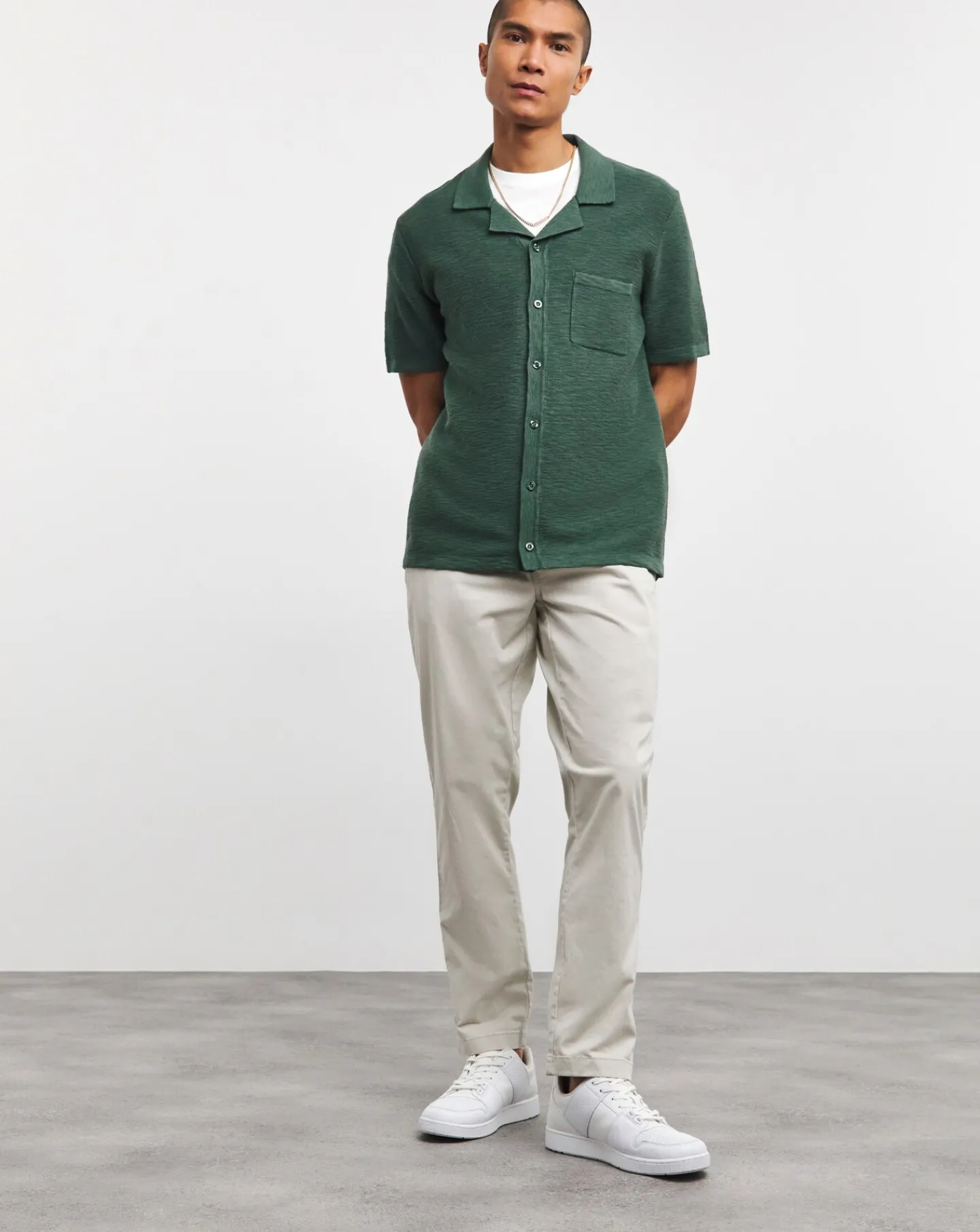 Jacamo Knitted Cuban Collar Shirt