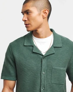 Jacamo Knitted Cuban Collar Shirt