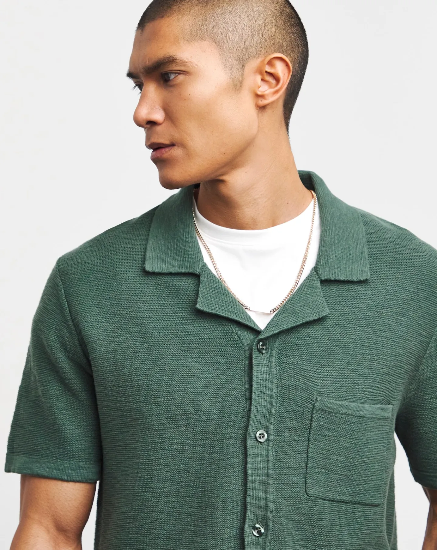 Jacamo Knitted Cuban Collar Shirt