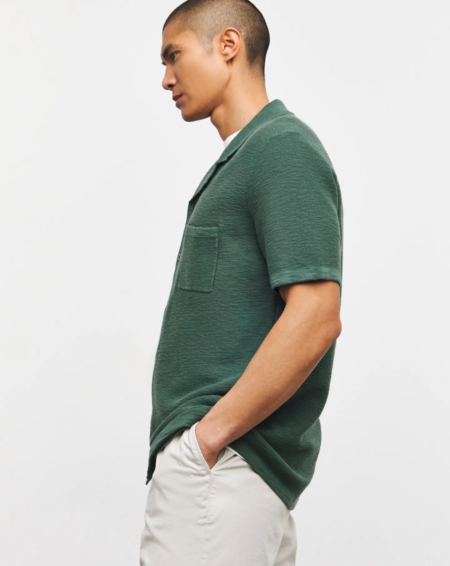 Jacamo Knitted Cuban Collar Shirt
