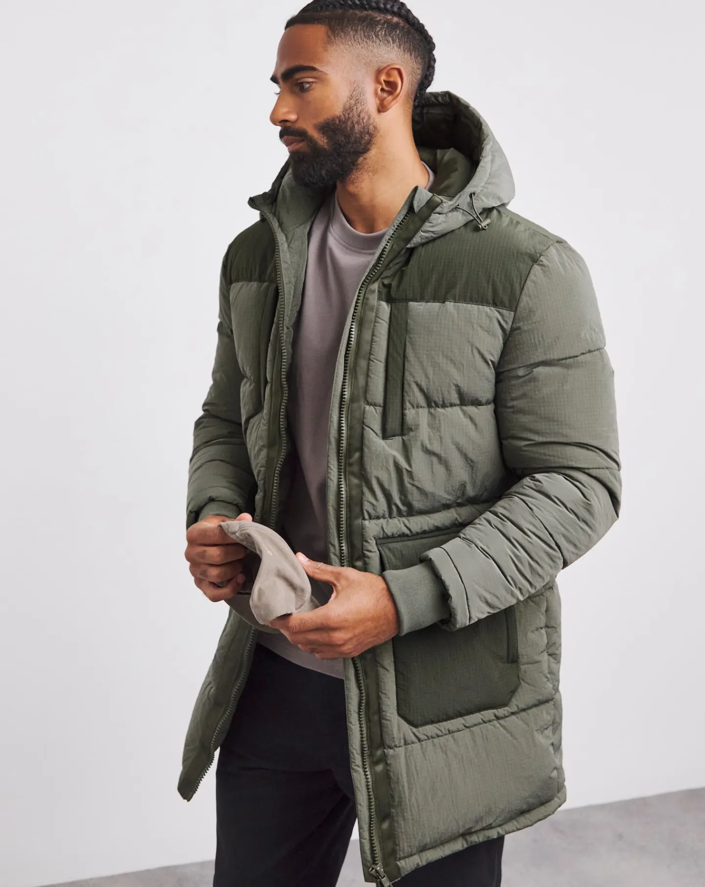 Jacamo Mid Length Ripstop Padded Coat