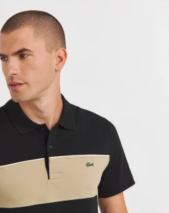 Lacoste Black Short Sleeve Colourblock Polo