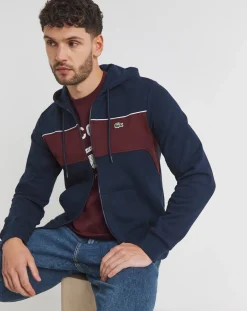 Lacoste Blue Full Zip Colourblock Hoodie