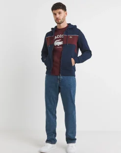 Lacoste Blue Full Zip Colourblock Hoodie
