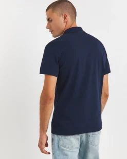 Lacoste Blue Short Sleeve Colourblock Polo