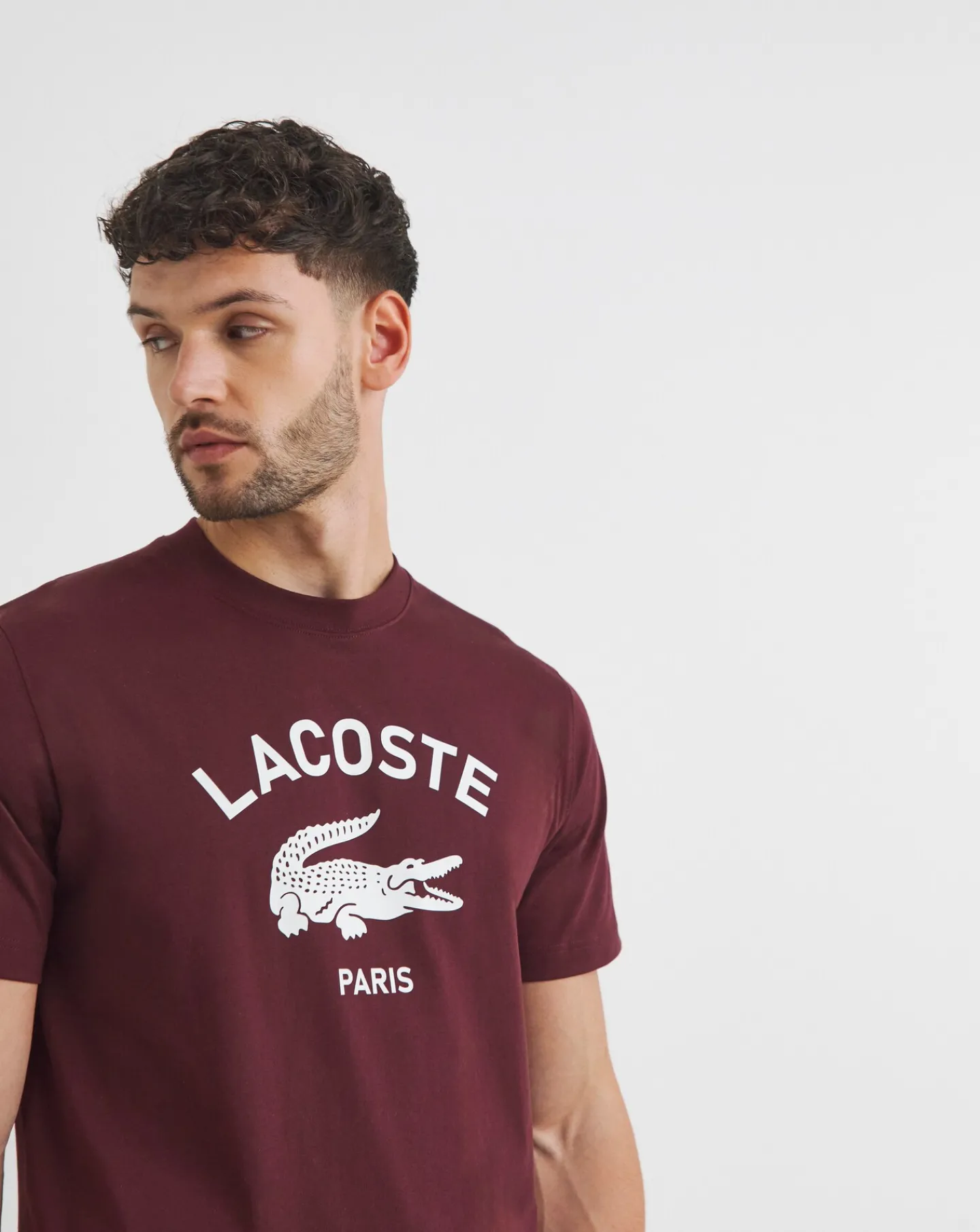 Lacoste Short Sleeve Dark Red Large Logo T-Shirt