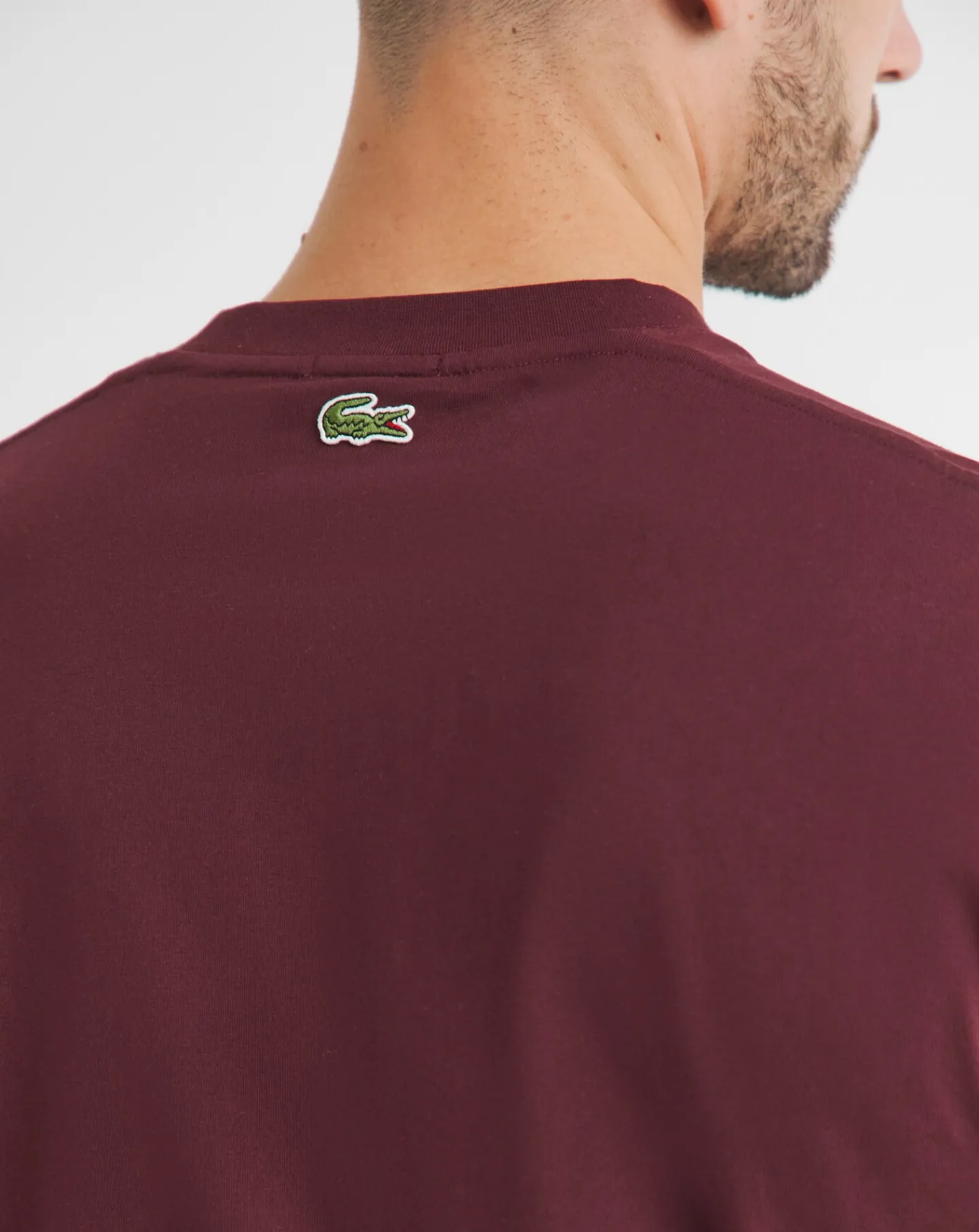 Lacoste Short Sleeve Dark Red Large Logo T-Shirt