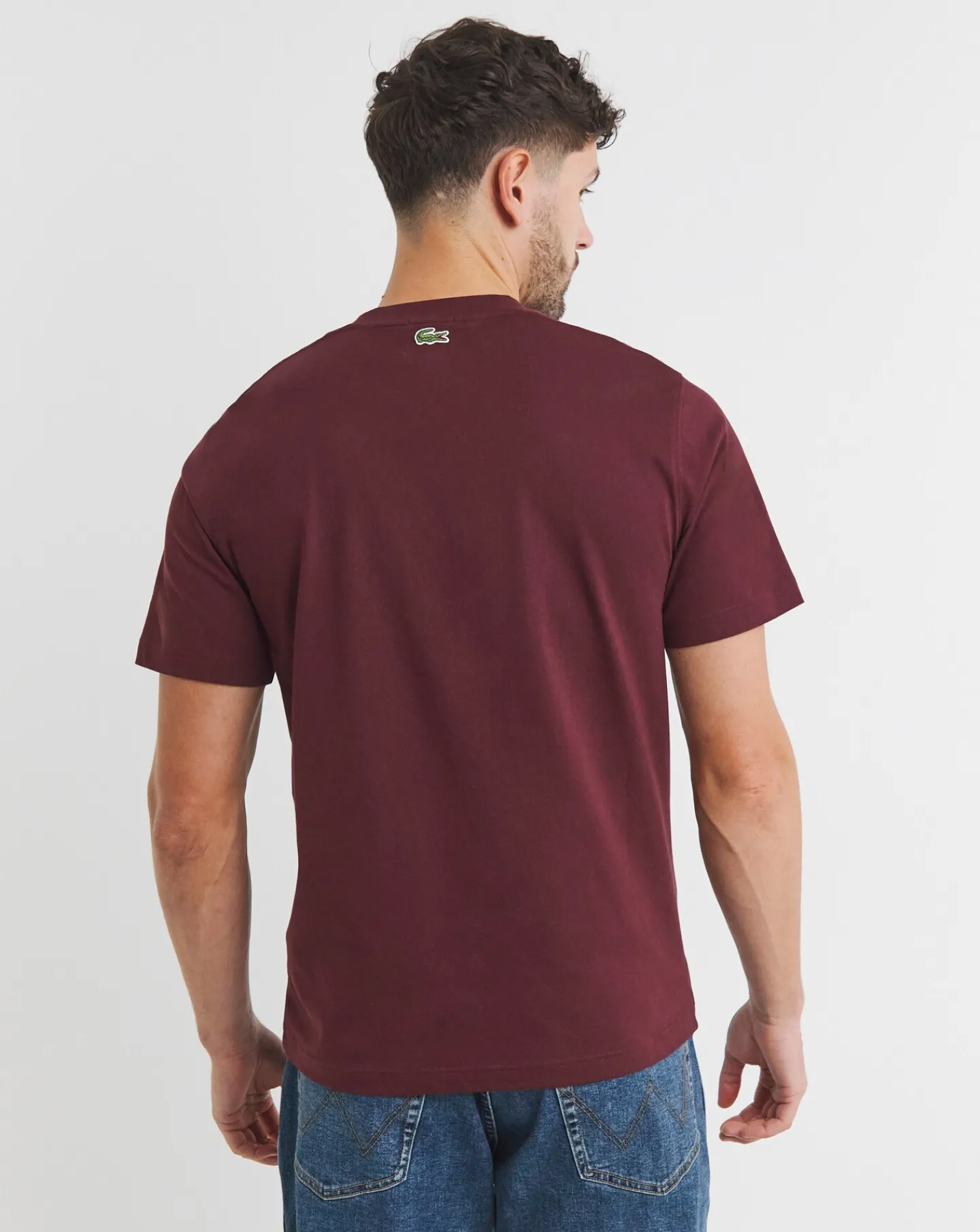 Lacoste Short Sleeve Dark Red Large Logo T-Shirt