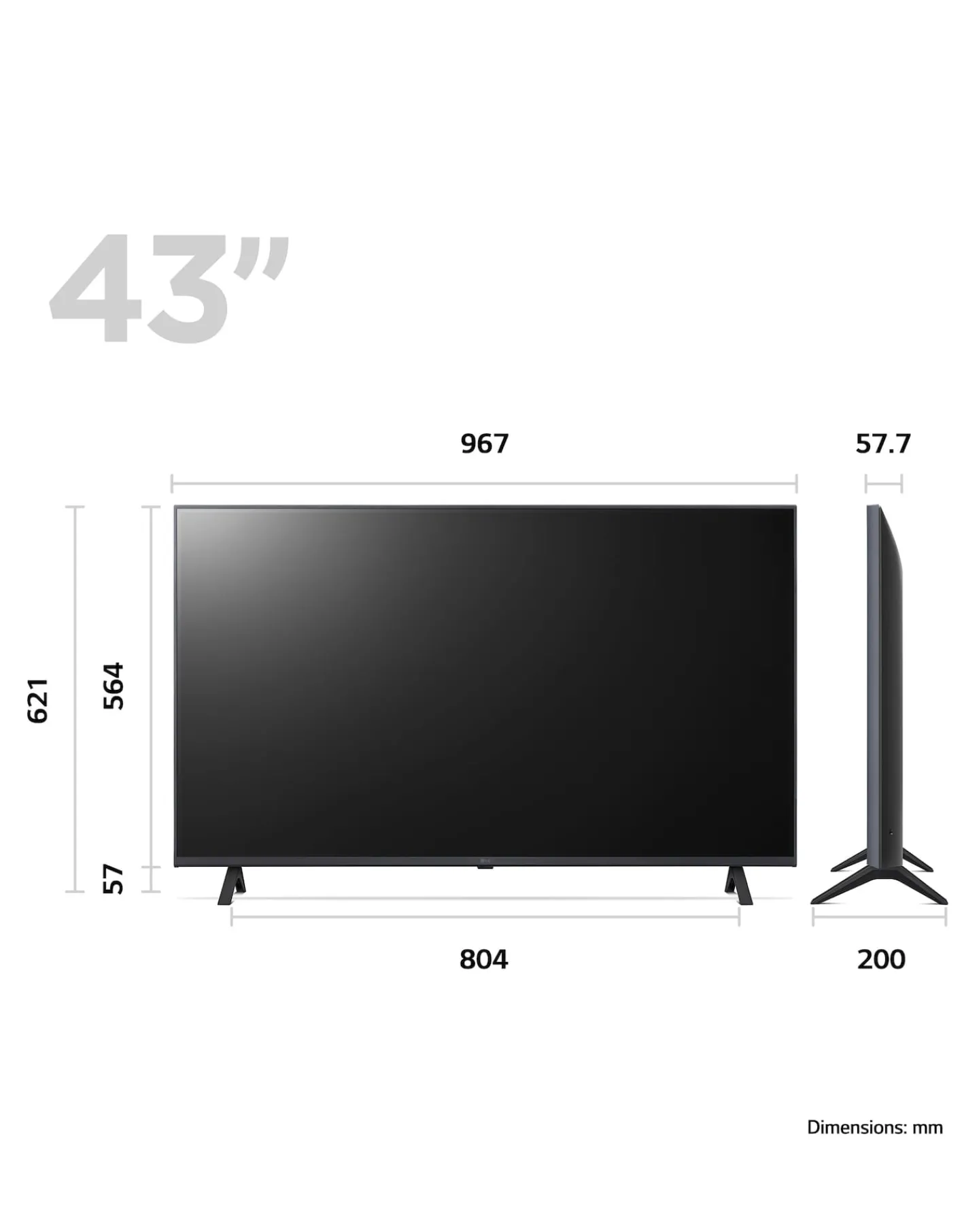 LG 43UR78006LK 43in LED 4K UHD HDR ThinQ Smart Freeview TV