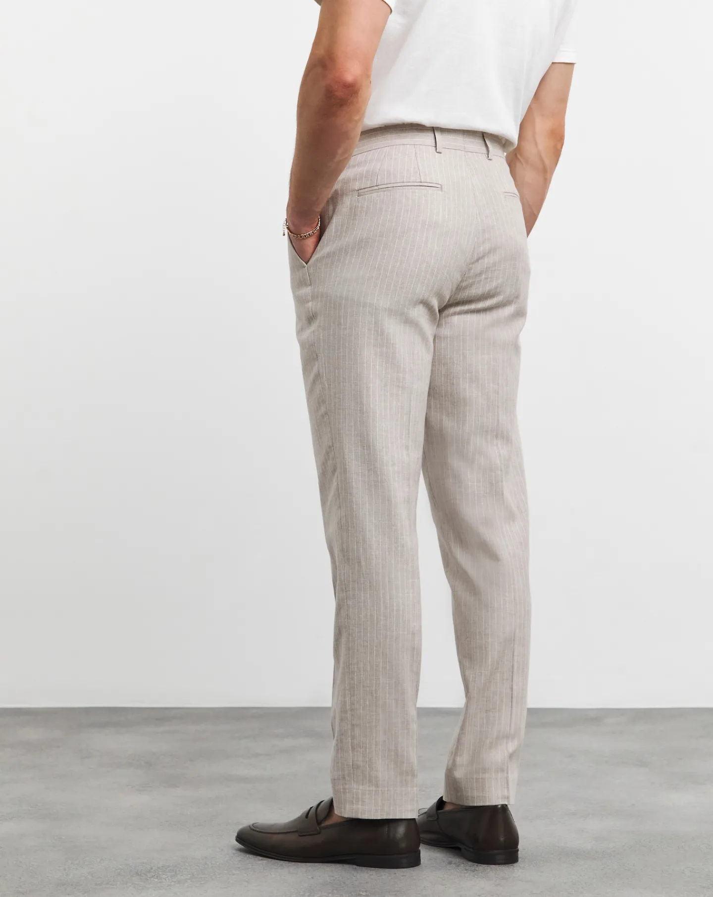 Jacamo Linen Blend Pinstripe Suit Trouser