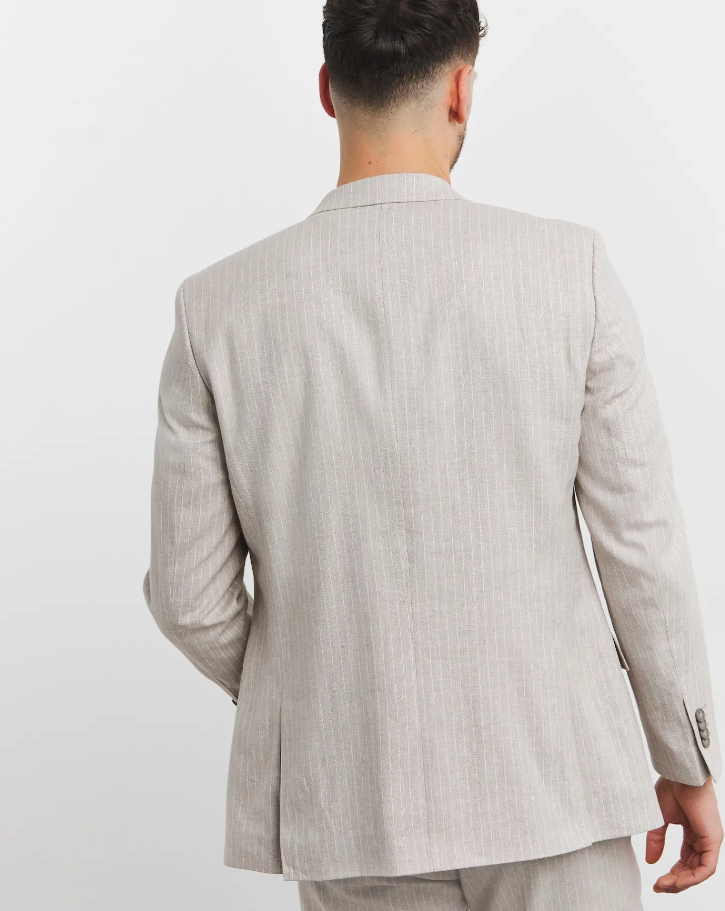 Jacamo Linen Blend Pinstripe Suit Blazer