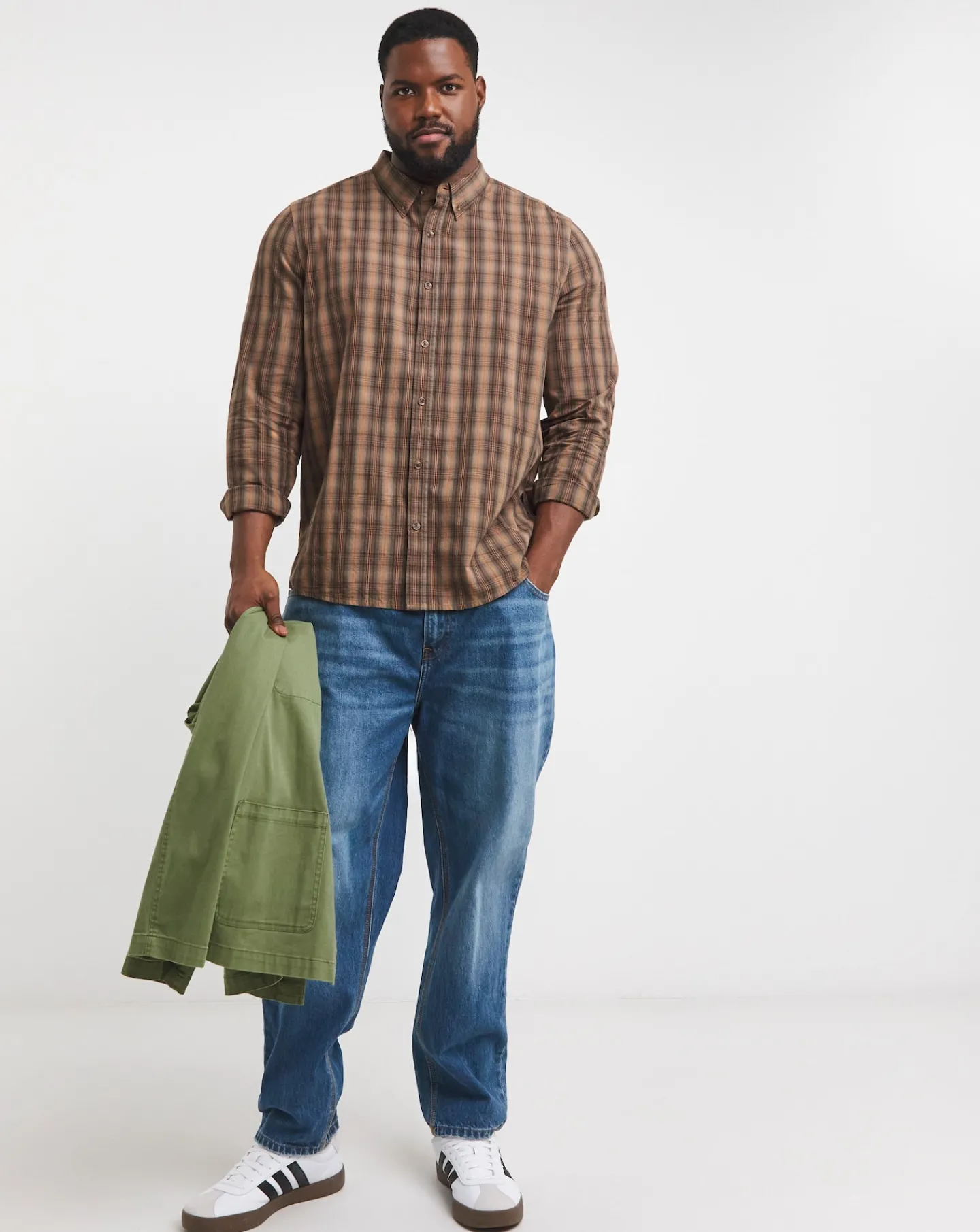 Jacamo Long Sleeve Button Checked Shirt