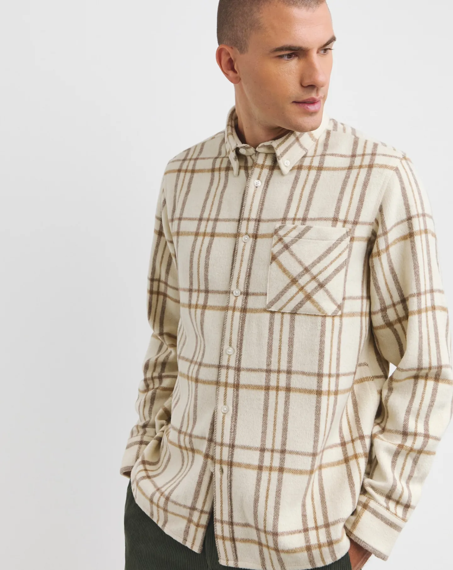 Jacamo Long Sleeve Button Down Checked Flannel Shirt