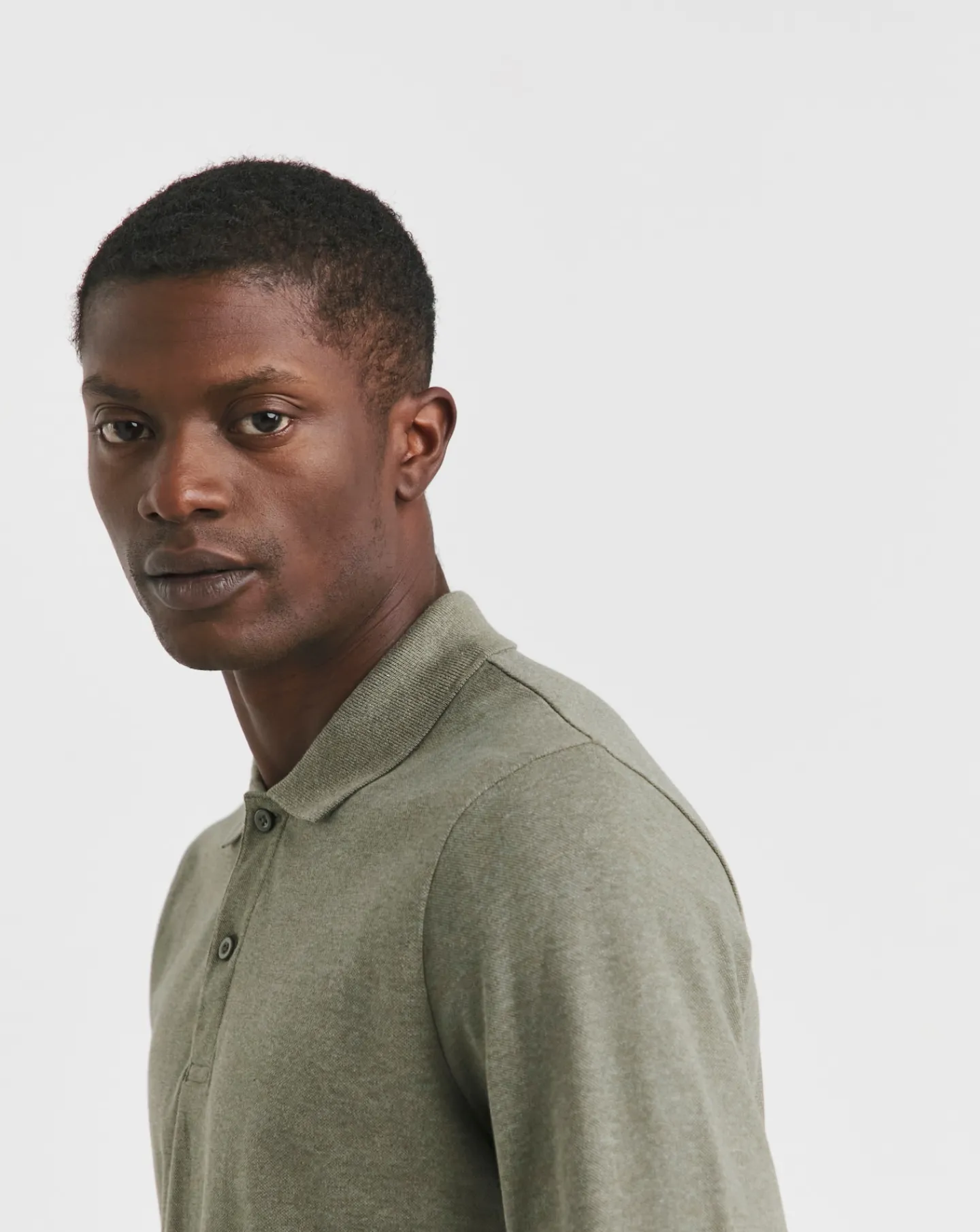 Jacamo Long Sleeve Marl Pique Polo Long