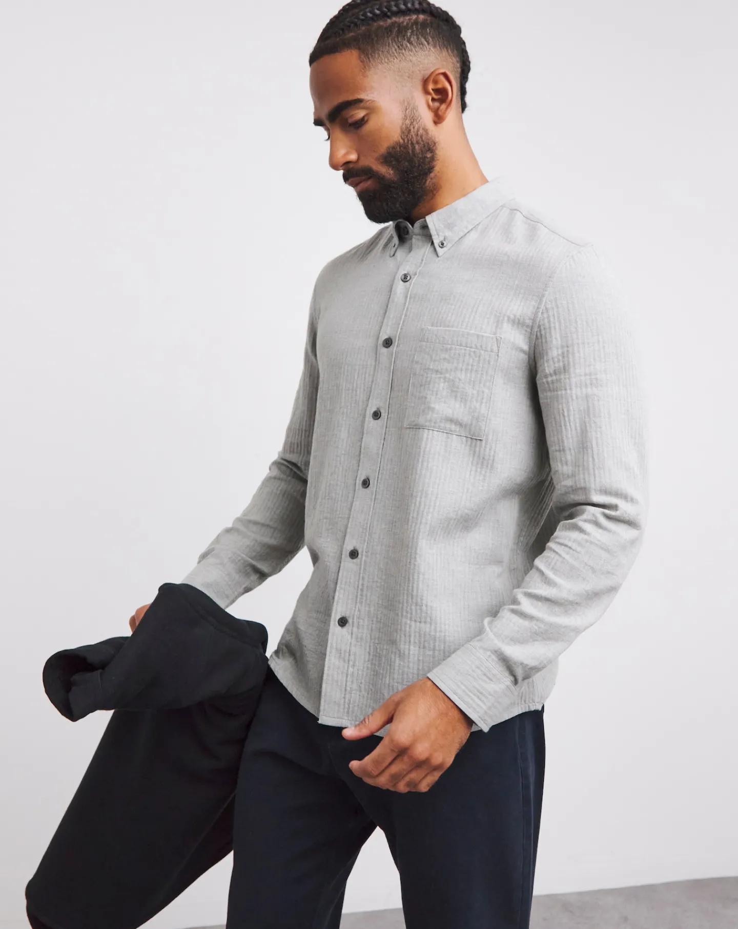 Jacamo Long Sleeve Textured Shirt