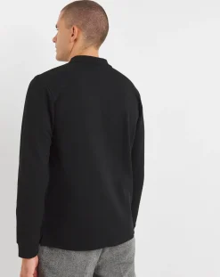 Jacamo Longsleeve Textured Jersey Polo