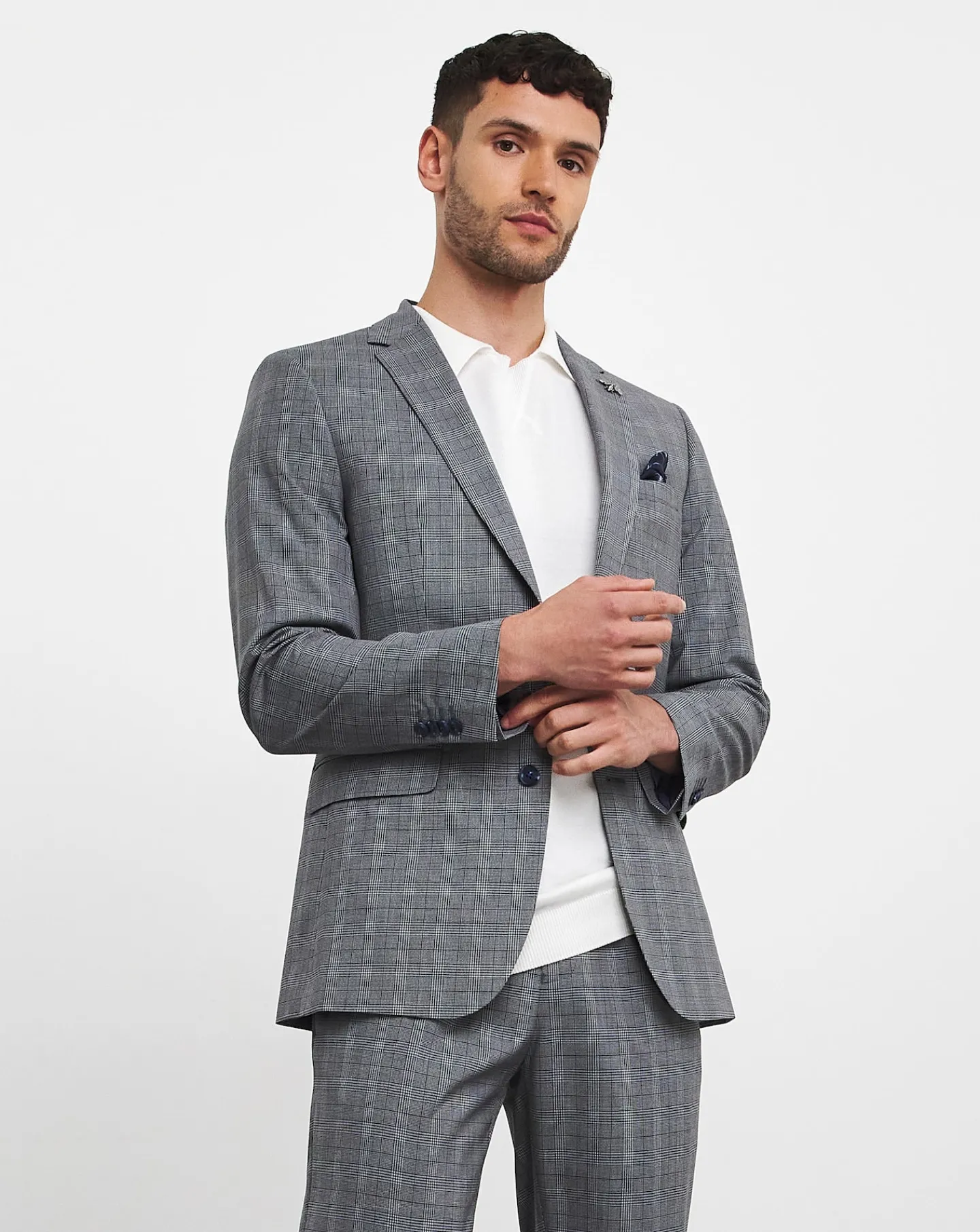 Jacamo Luke Grey Check Suit Jacket
