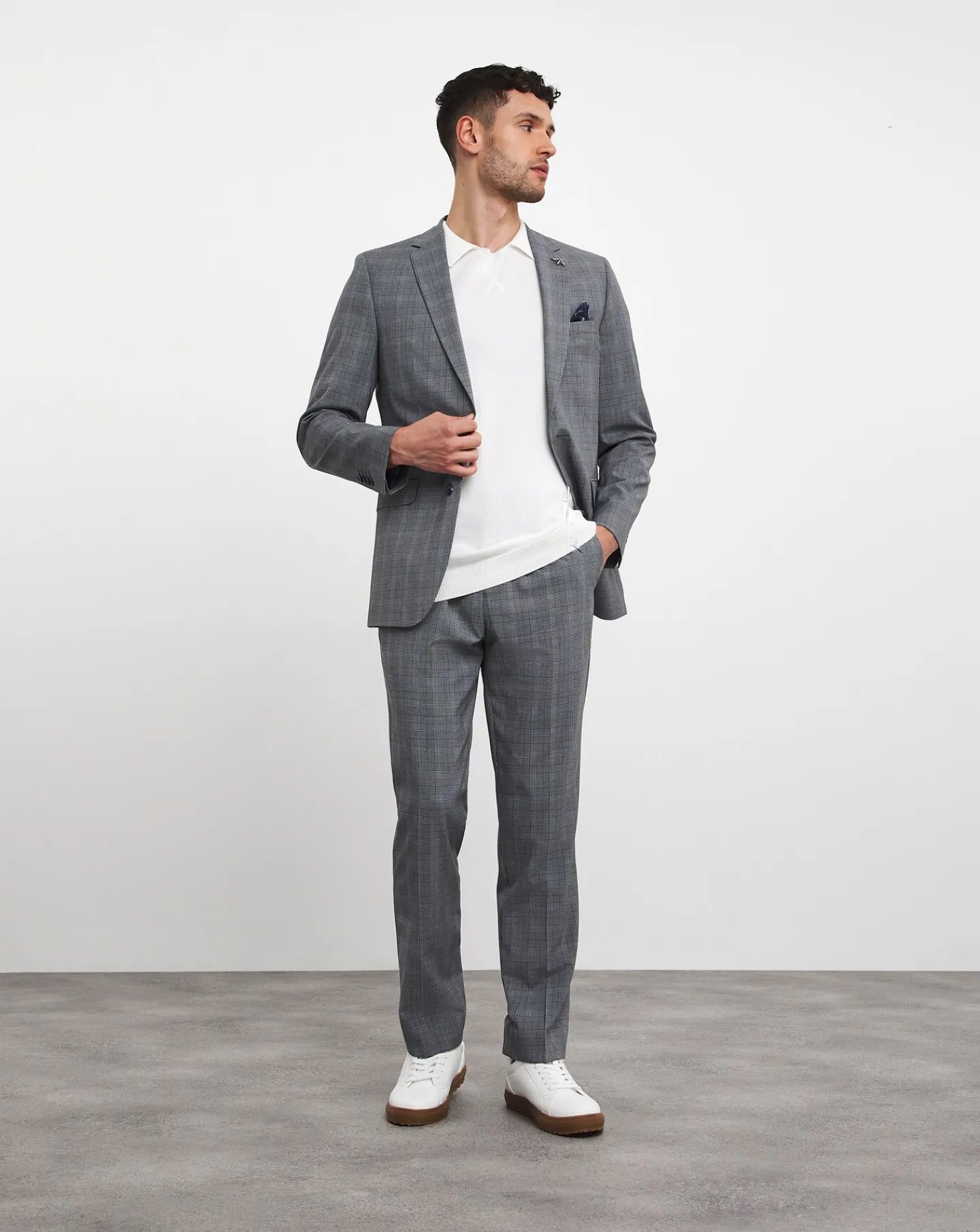 Jacamo Luke Grey Check Suit Jacket
