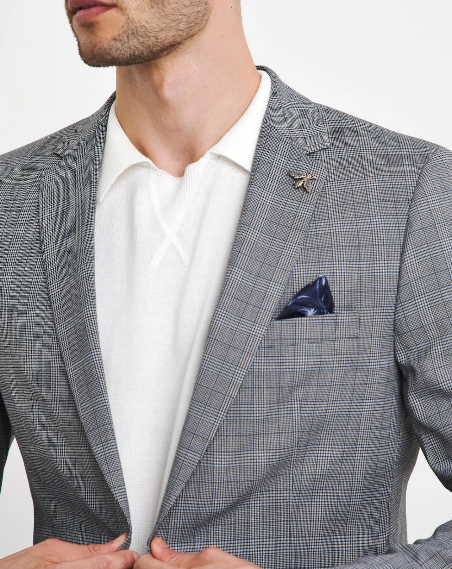 Jacamo Luke Grey Check Suit Jacket