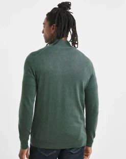 Lyle & Scott Lyle & Scott Deep Green Cotton Merino 1/4 Zip Jumper