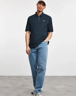 Lyle & Scott Lyle & Scott Textured Stripe Neck Polo