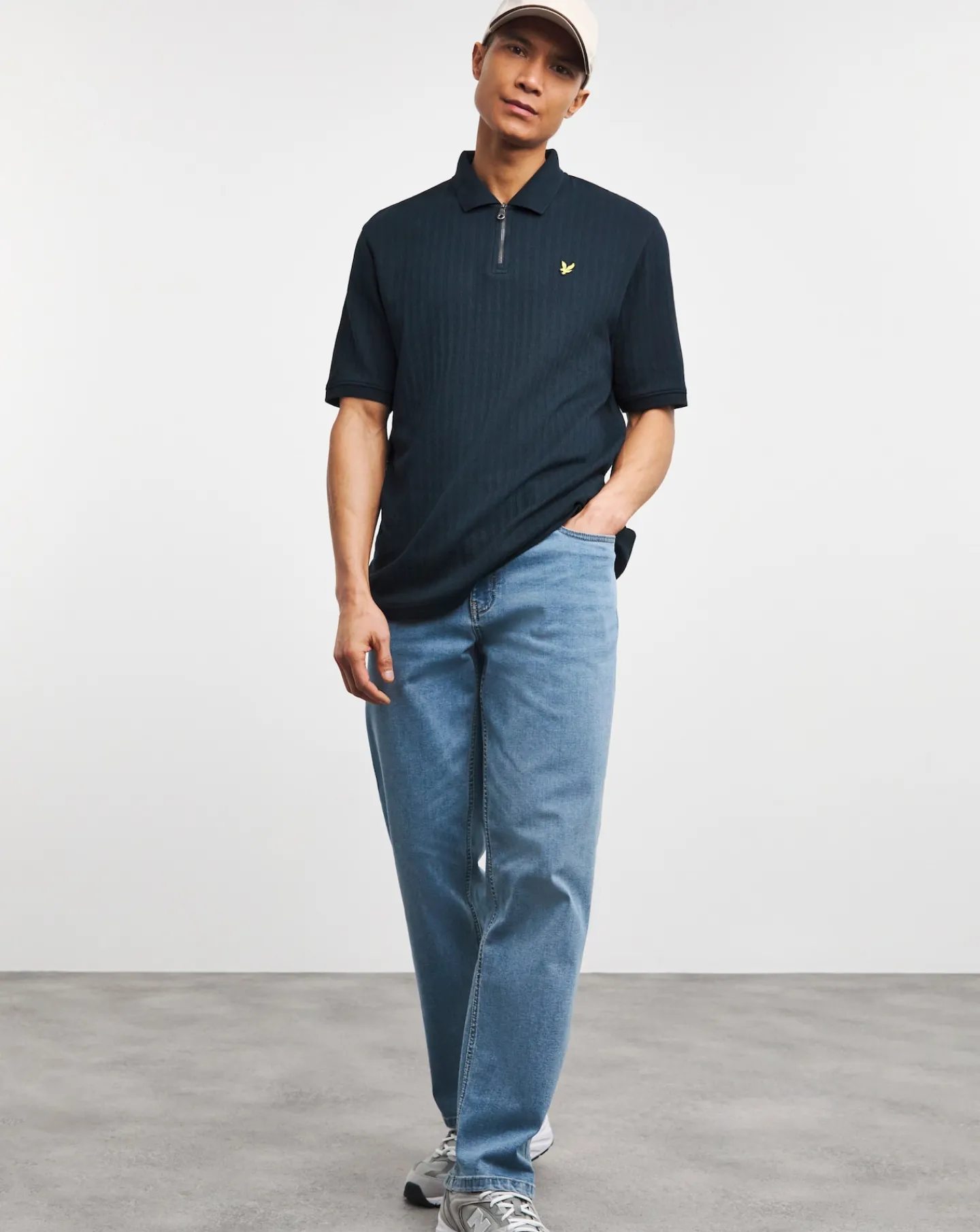 Lyle & Scott Lyle & Scott Textured Stripe Neck Polo