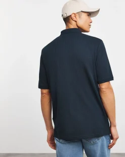 Lyle & Scott Lyle & Scott Textured Stripe Neck Polo
