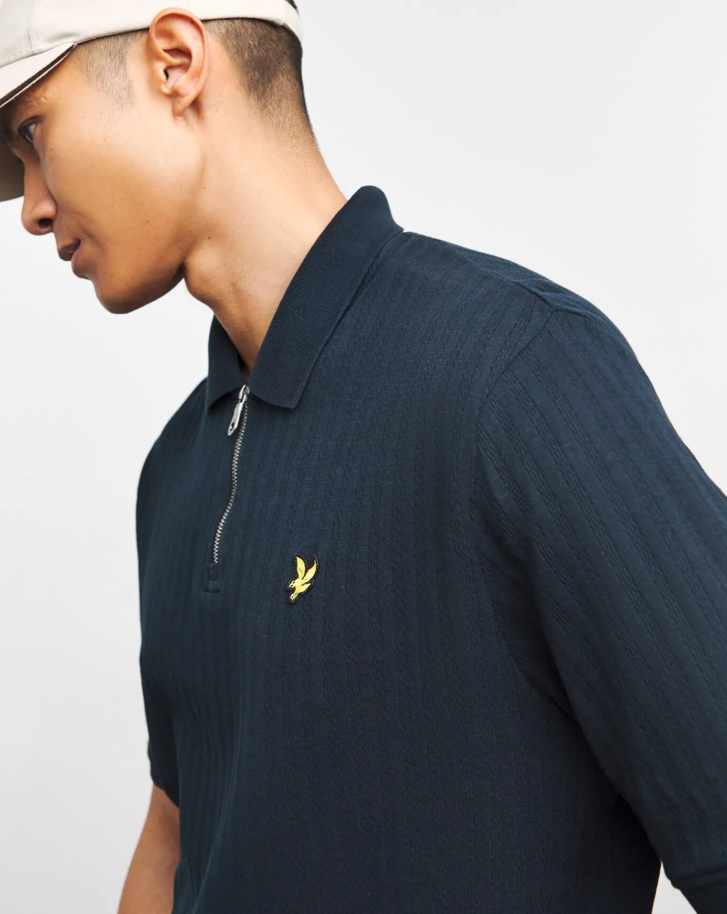 Lyle & Scott Lyle & Scott Textured Stripe Neck Polo