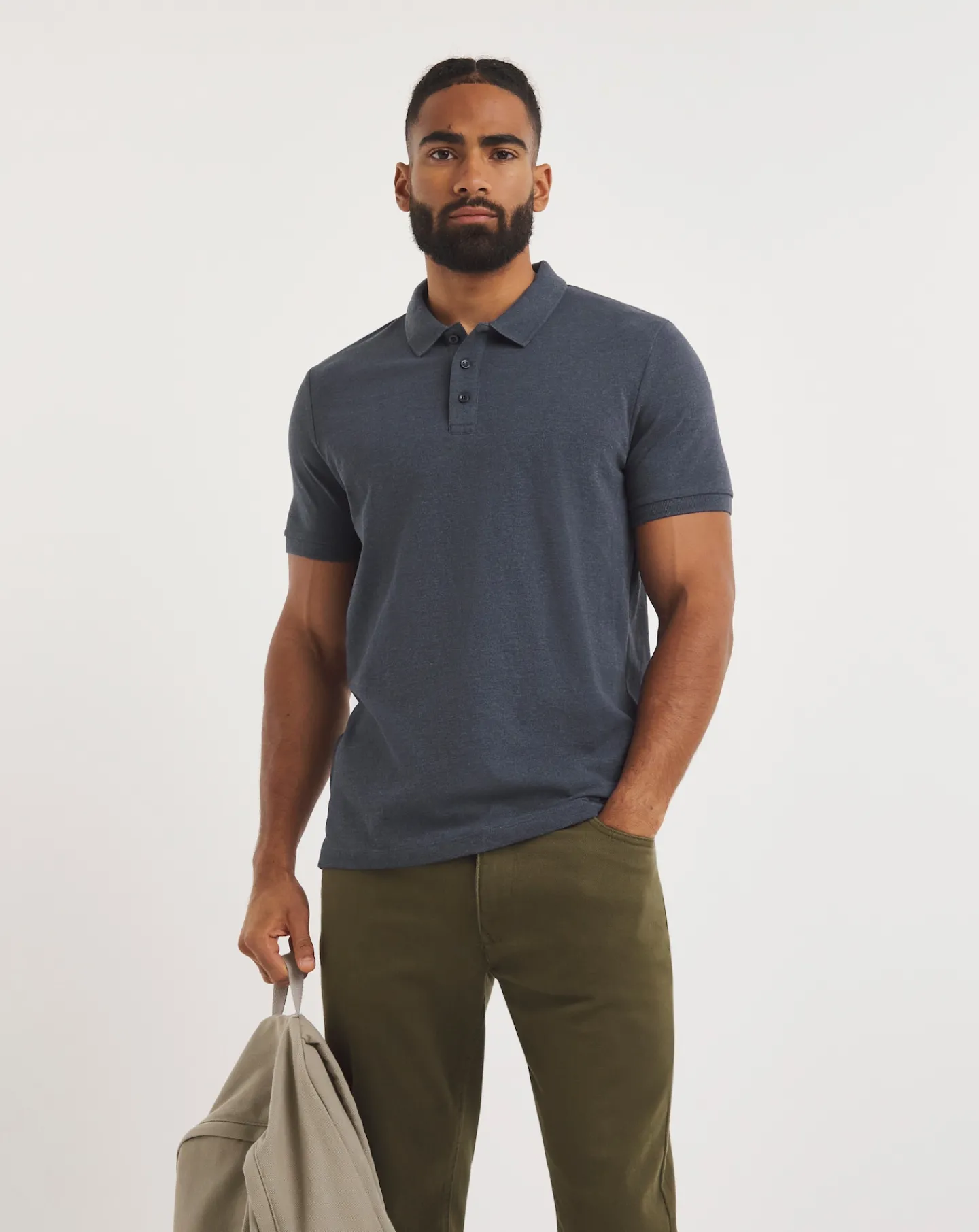 Jacamo Marl Pique Polo Long