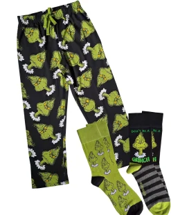 Licence Mens Grinch Loungepant 2pk Sock