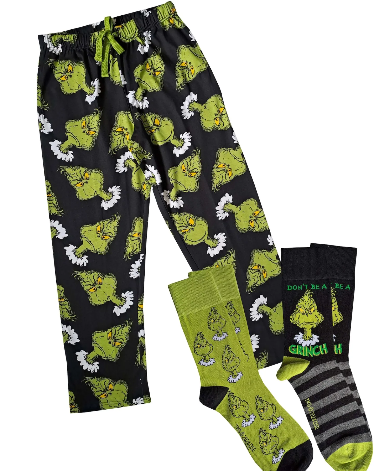 Licence Mens Grinch Loungepant 2pk Sock